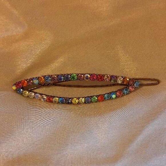 Multicolored Rhinestone Barrette - Picture 1 of 2
